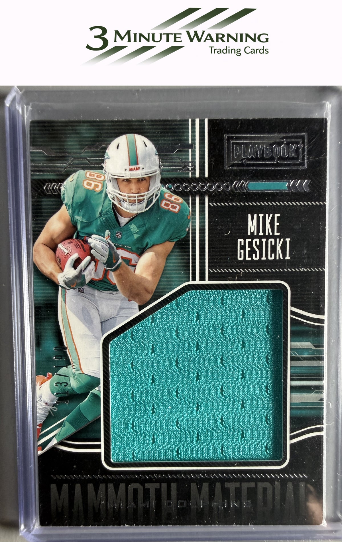 2018 Panini Playbook #MM-23 Mike Gesicki Mammoth Material Relics #/199