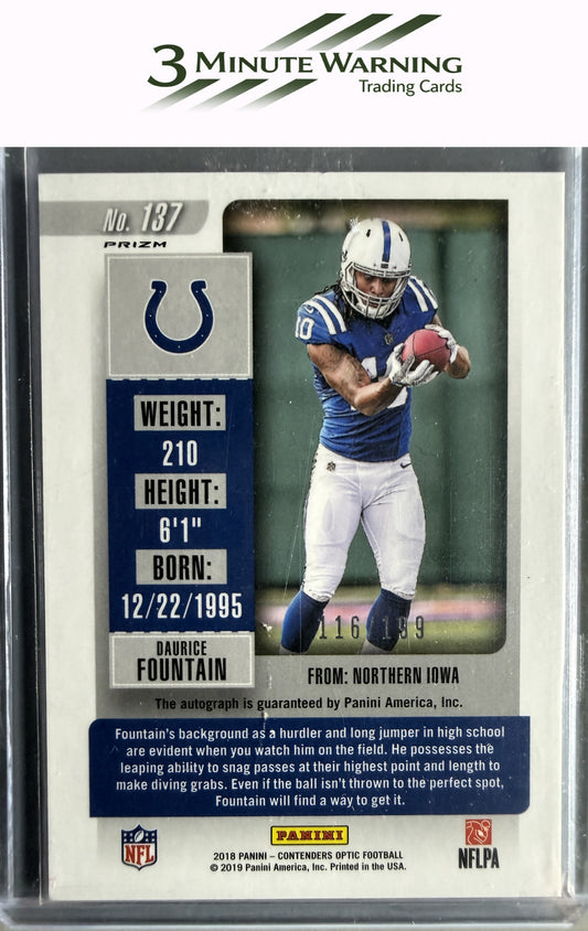2018 Panini Contenders Optic #137 Daurice Fountain Red #/199