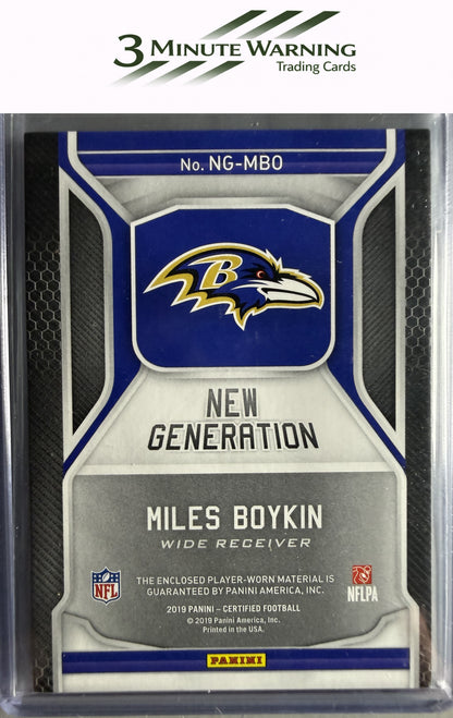 2019 Panini Certified #NG-MBO Miles Boykin New Generation Jerseys