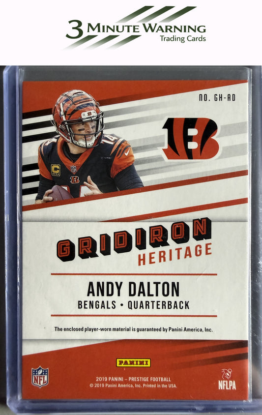 2019 Panini Prestige #GH-AD Andy Dalton Gridiron Heritage Relics