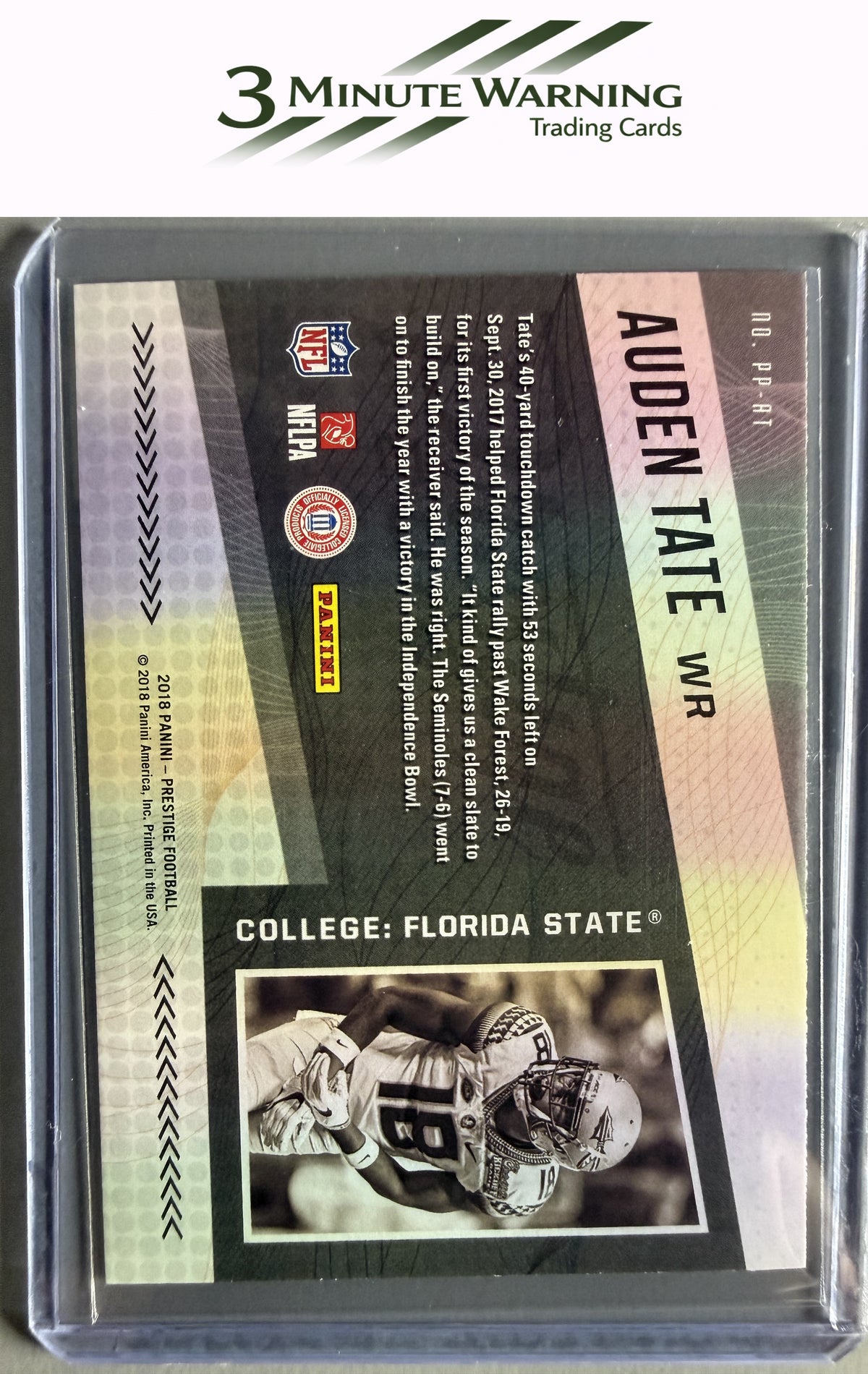 2018 Panini Prestige #PP-AT Auden Tate NFL Passport