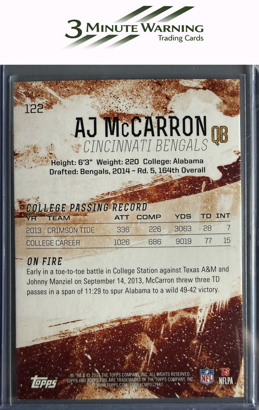 2014 Topps Fire #122 AJ McCarron