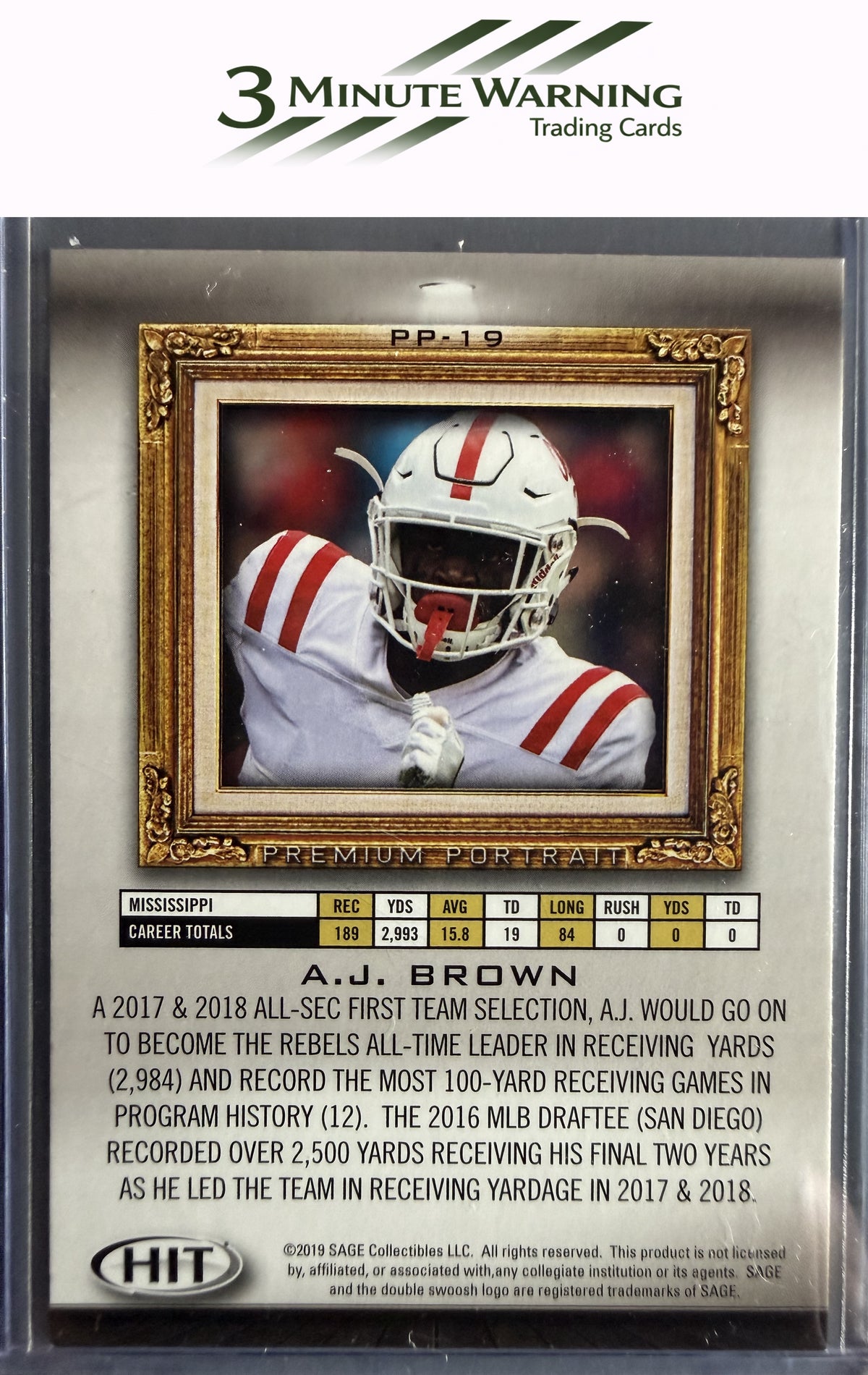 2019 SAGE HIT #PP-19 A.J. Brown Premium Portrait