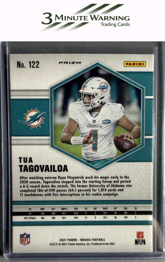 2021 Panini Mosaic #122 Tua Tagovailoa Prizm Camo Pink