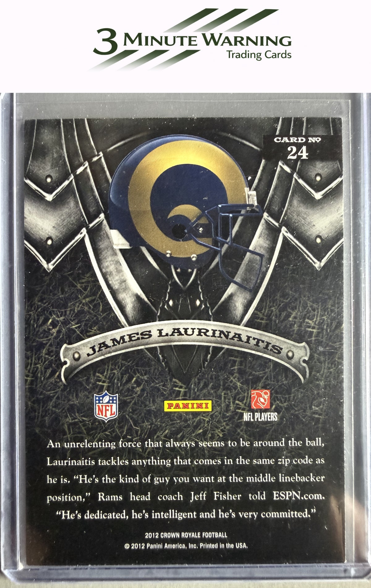 2012 Panini Crown Royale #24 James Laurinaitis Field Force