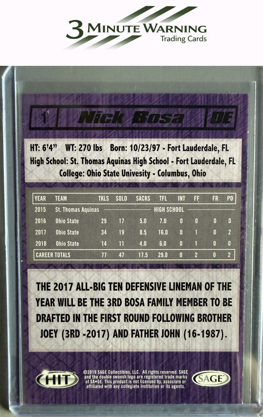 2019 SAGE HIT #1 Nick Bosa