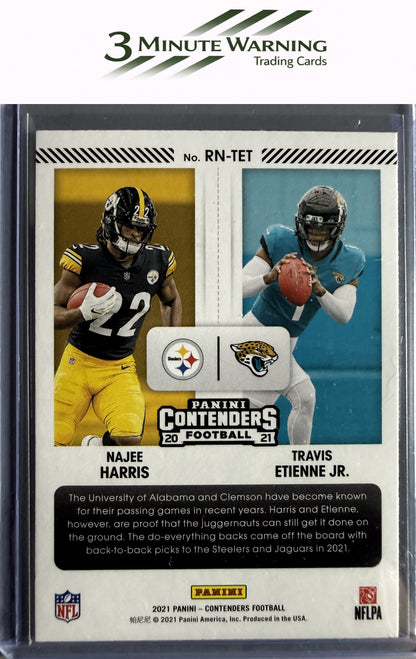 2021 Panini Contenders #RN-TET Travis Etienne Jr. / Najee Harris Round Numbers