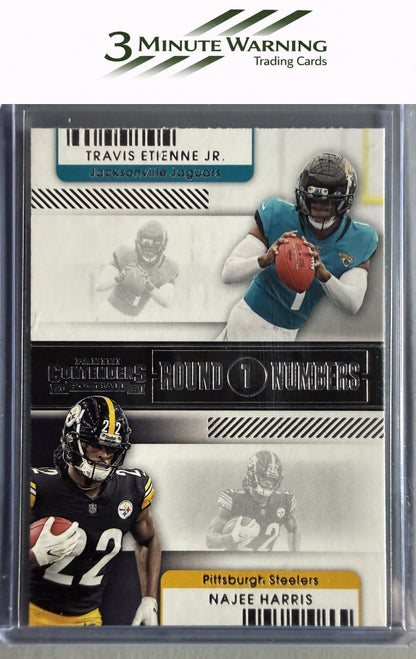 2021 Panini Contenders #RN-TET Travis Etienne Jr. / Najee Harris Round Numbers