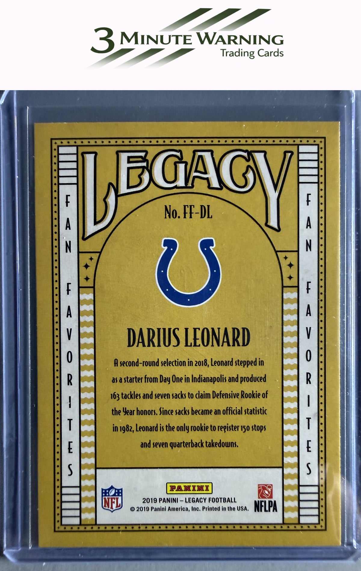 2019 Panini Legacy #FF-DL Darius Leonard Fan Favorites