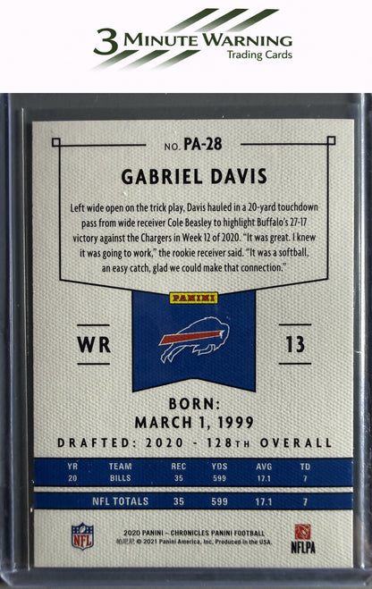 2020 Panini Chronicles #PA-28 Gabriel Davis Panini