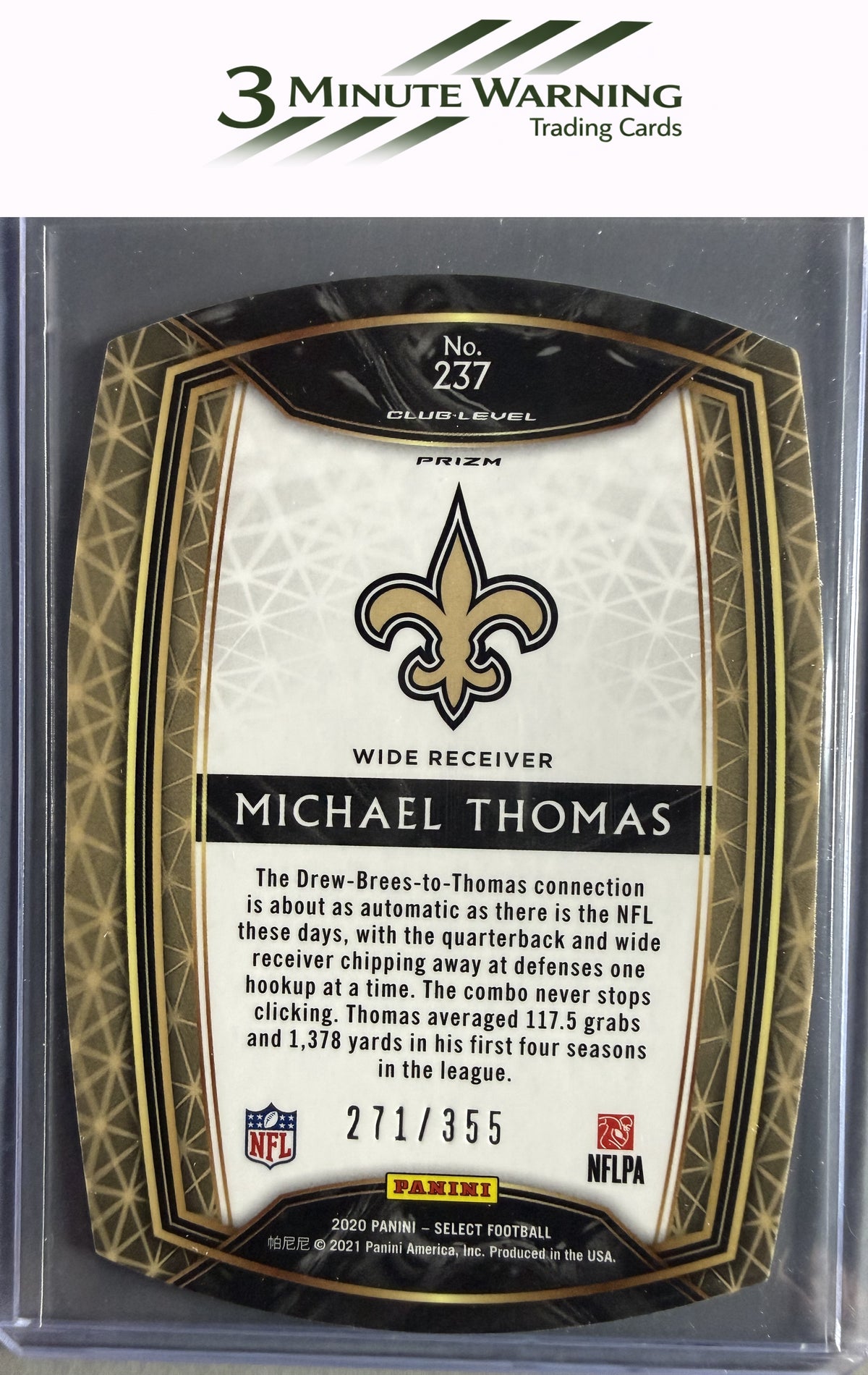 2020 Panini Select #237 Michael Thomas Copper Prizm Die Cut #/355