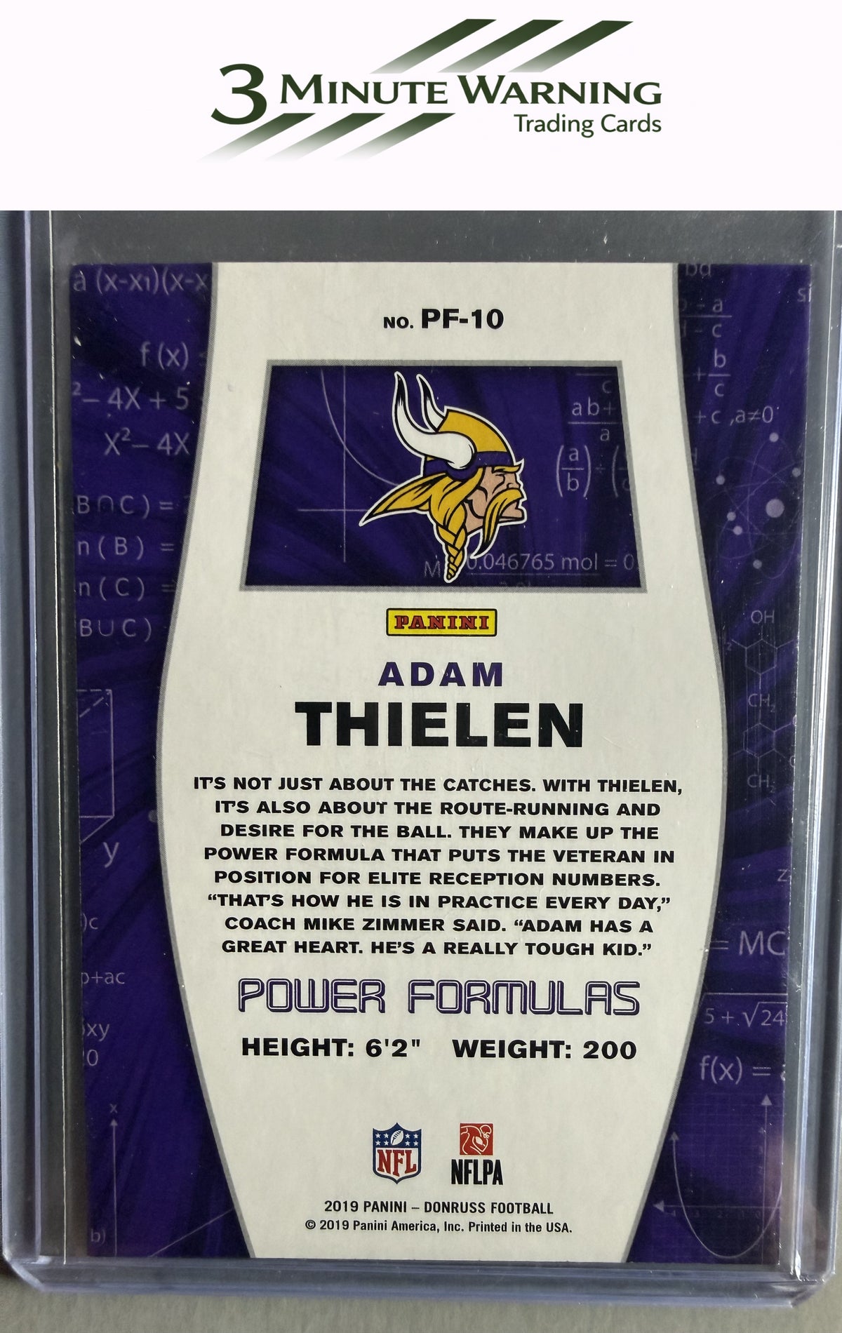 2019 Donruss #PF-10 Adam Thielen Power Formulas