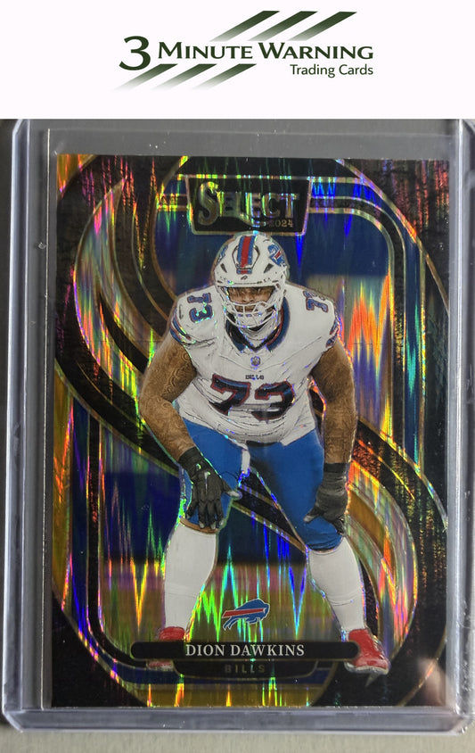 2024 Panini Select #152 Dion Dawkins Black & Gold Prizm Shock