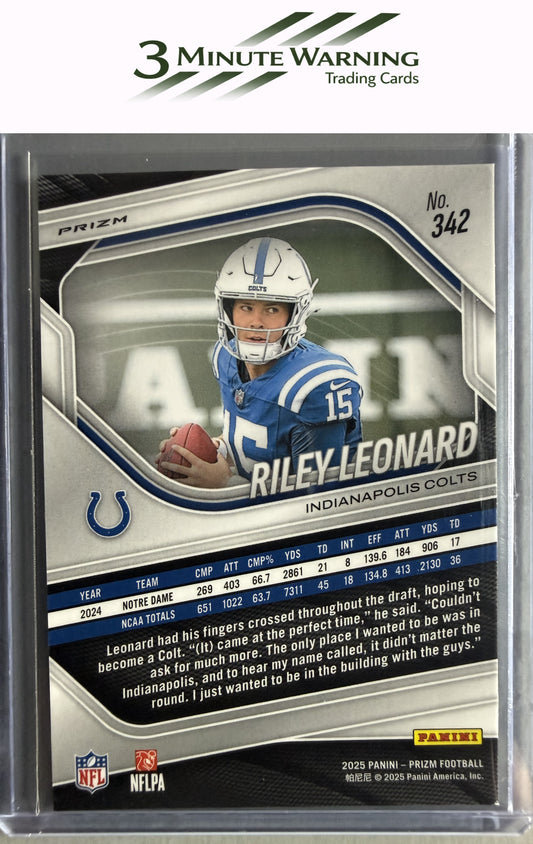 2025 Panini Prizm #342 Riley Leonard Red White and Blue