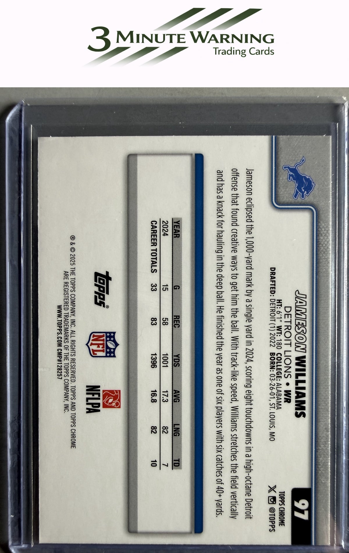 2025 Topps Chrome #97 Jameson Williams