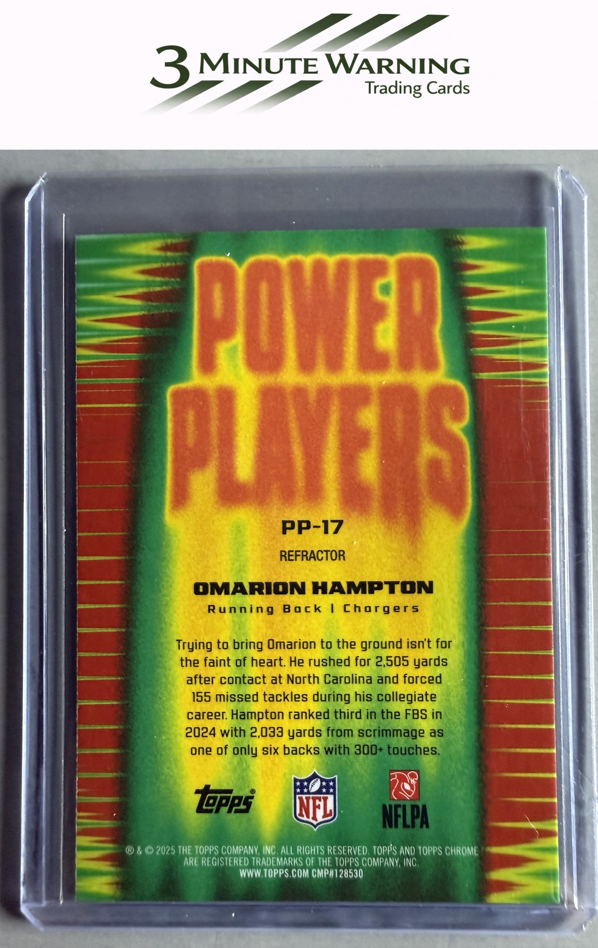 2025 Topps Chrome #PP-17 Omarion Hampton Power Players