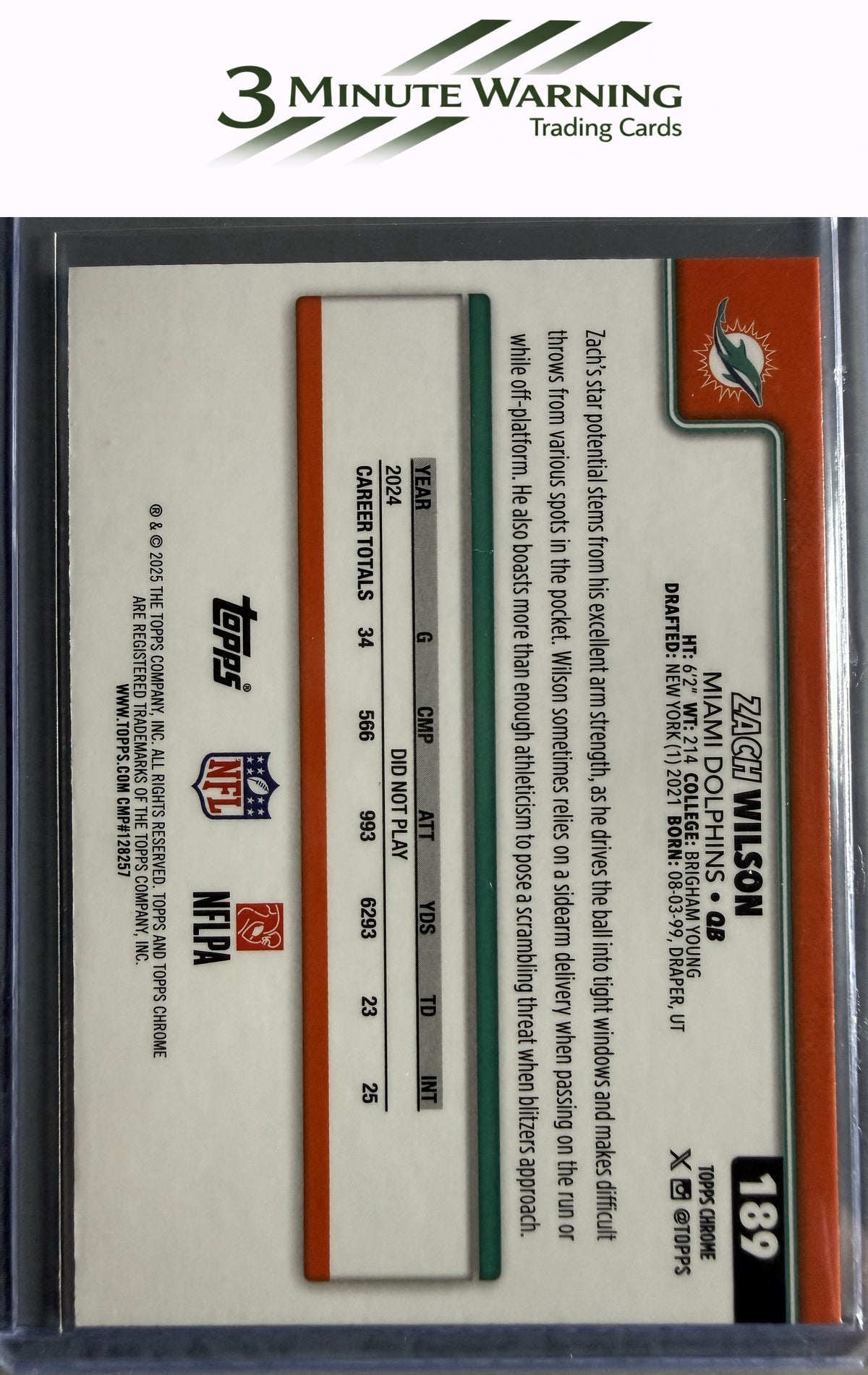 2025 Topps Chrome #189 Zach Wilson