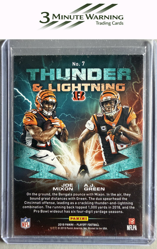 2019 Panini Playoff #7 A.J. Green / Joe Mixon Thunder & Lightning