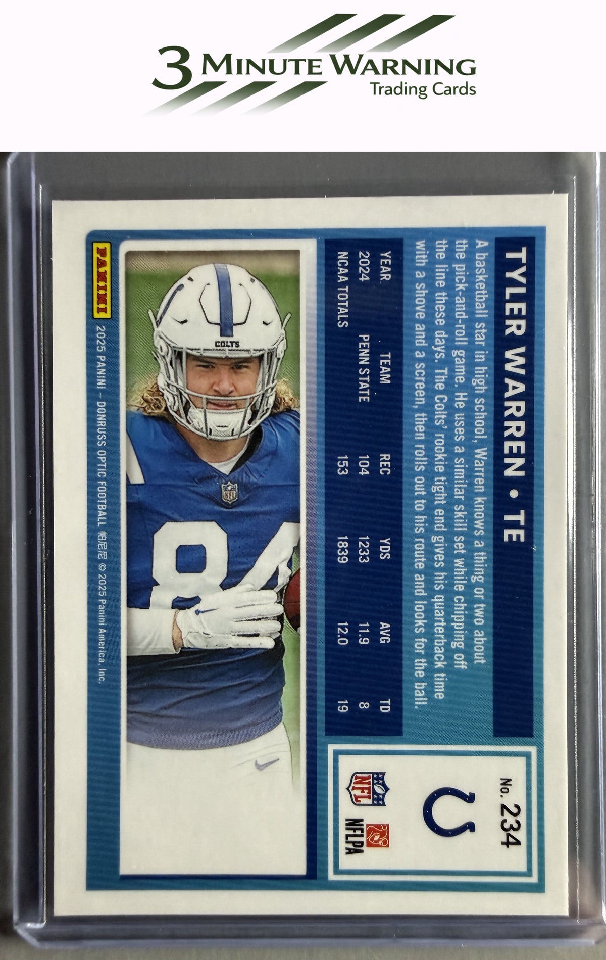 2025 Donruss Optic #234 Tyler Warren
