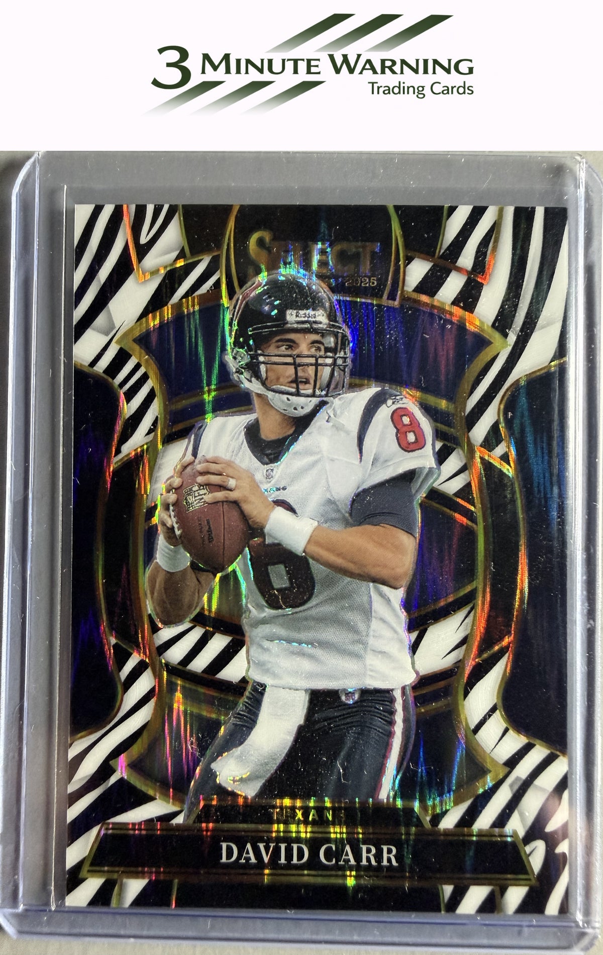 2025 Panini Select #50 David Carr Zebra Prizm Shock