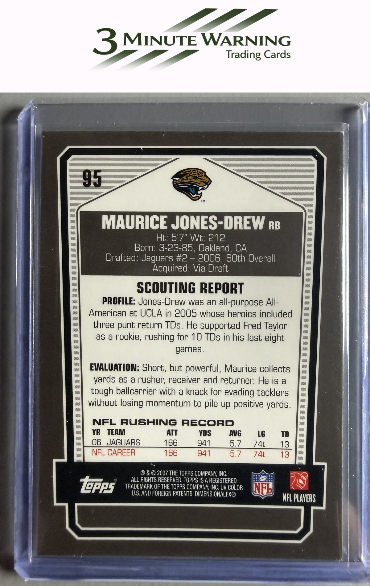 2007 Topps Draft Picks & Prospects #95 Maurice Jones-Drew Chrome Black