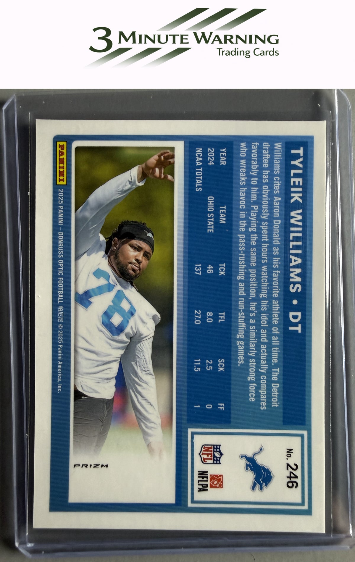 2025 Donruss Optic #246 Tyleik Williams Blue Hyper