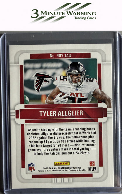 2022 Panini Contenders #ROY-TAG Tyler Allgeier Rookie of the Year Contenders