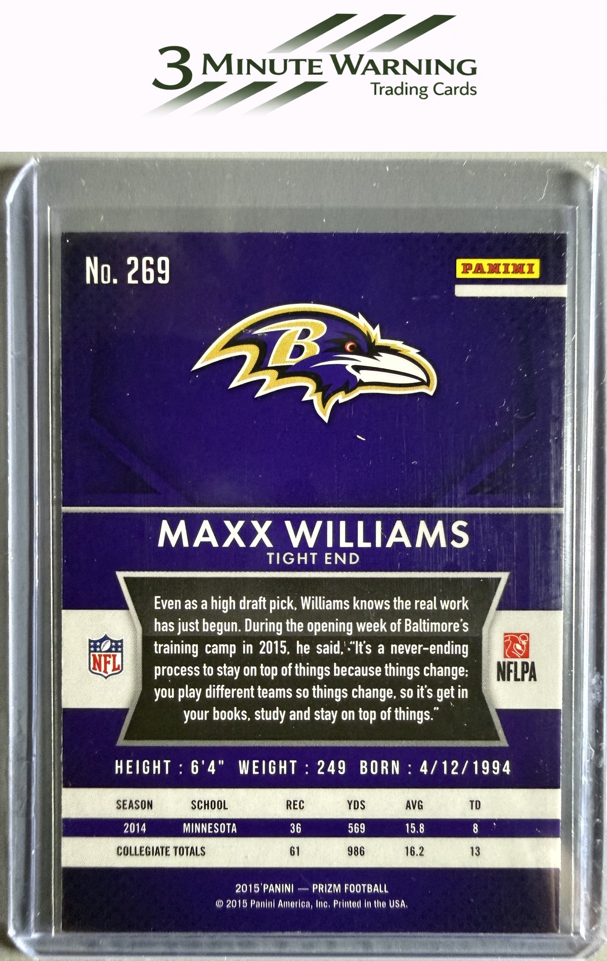 2015 Panini Prizm #269 Maxx Williams