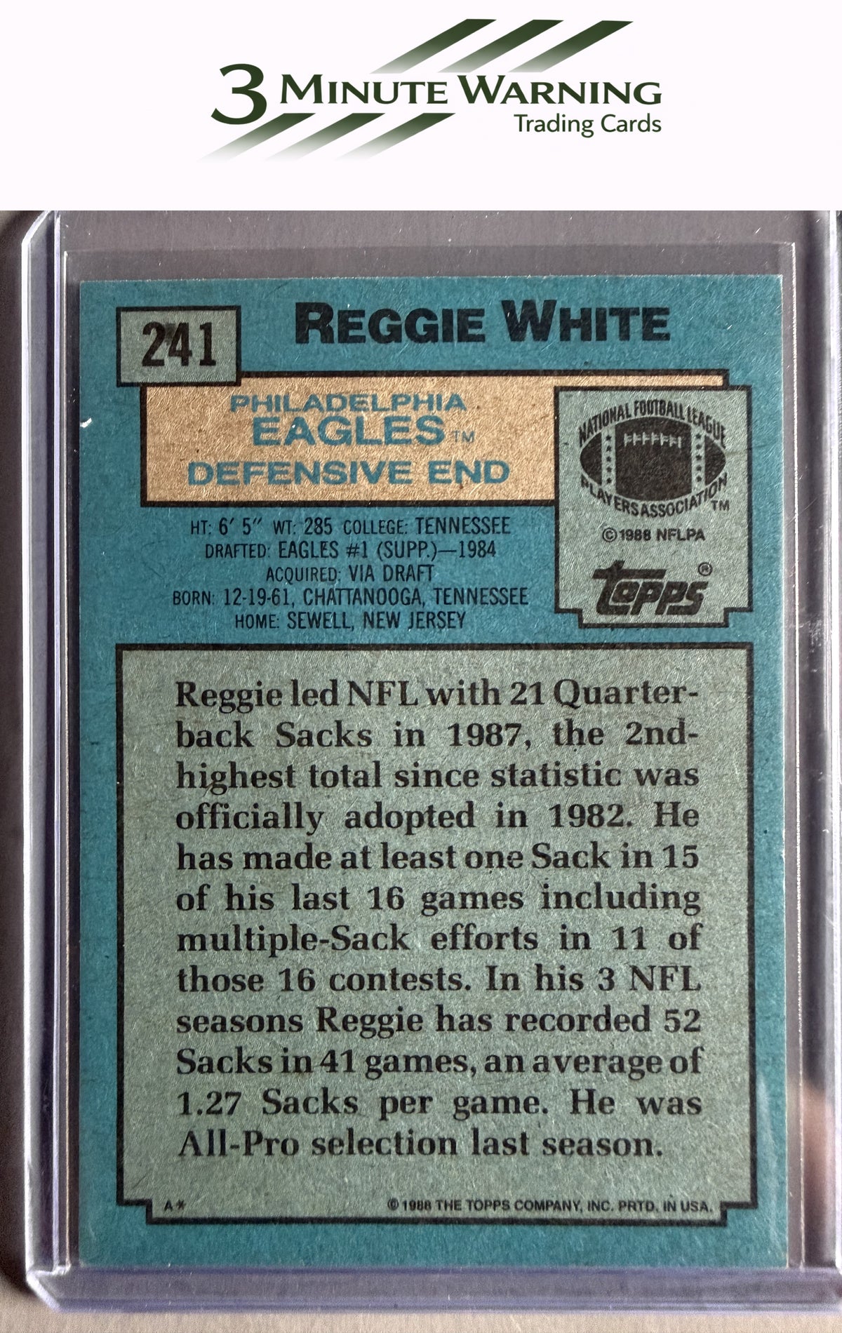 1988 Topps #241 Reggie White