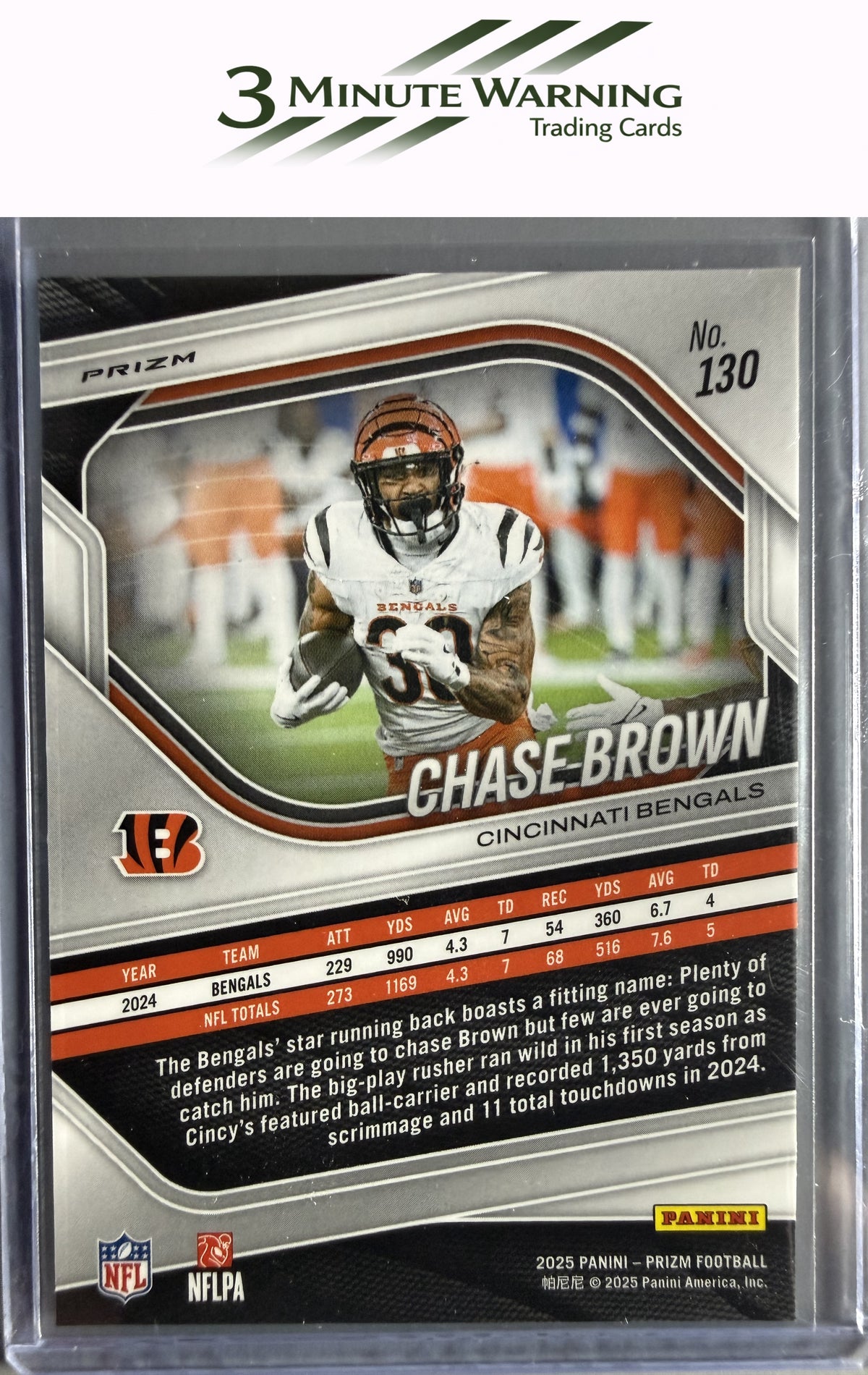 2025 Panini Prizm #130 Chase Brown Red White and Blue