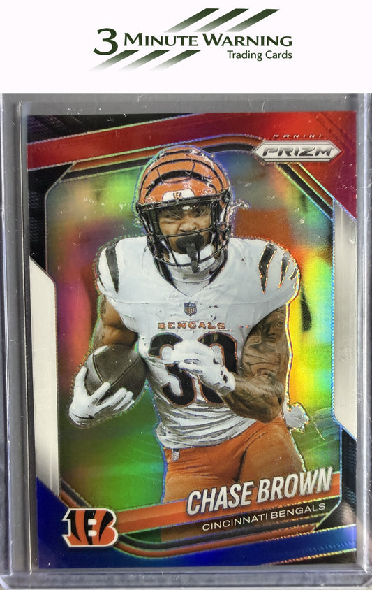 2025 Panini Prizm #130 Chase Brown Red White and Blue