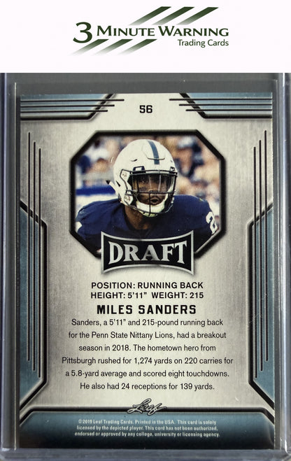 2019 Leaf Draft #56 Miles Sanders Gold