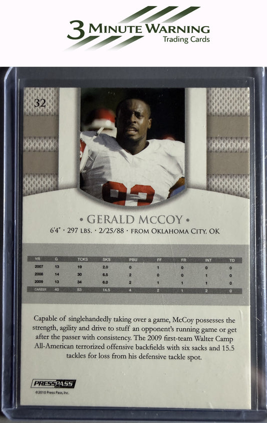 2010 Press Pass PE #32 Gerald McCoy Blue