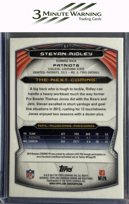 2014 Bowman Chrome #61 Stevan Ridley Refractor