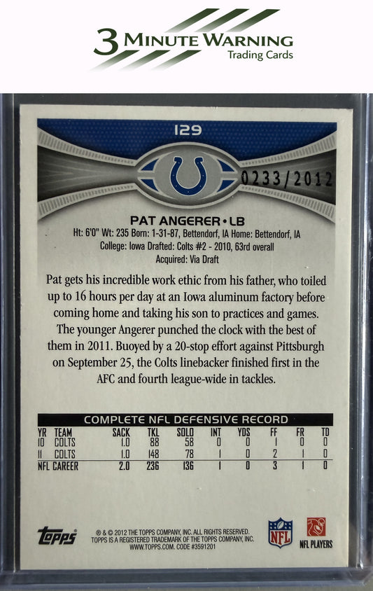 2012 Topps #129 Pat Angerer Gold #/2012