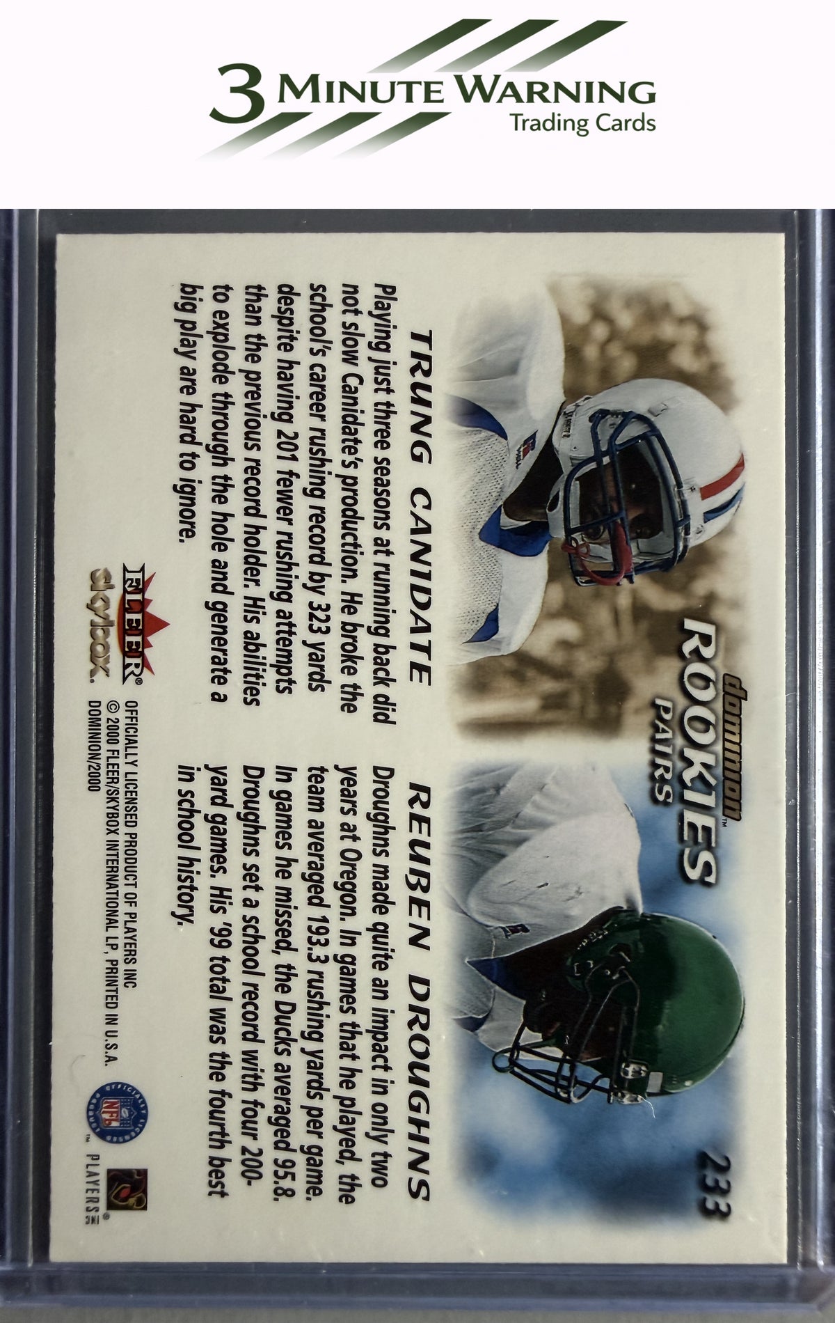 2000 SkyBox Dominion #233 Trung Canidate / Reuben Droughns