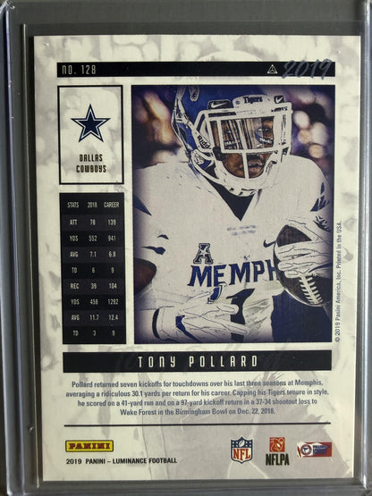 2019 Panini Luminance #128 Tony Pollard