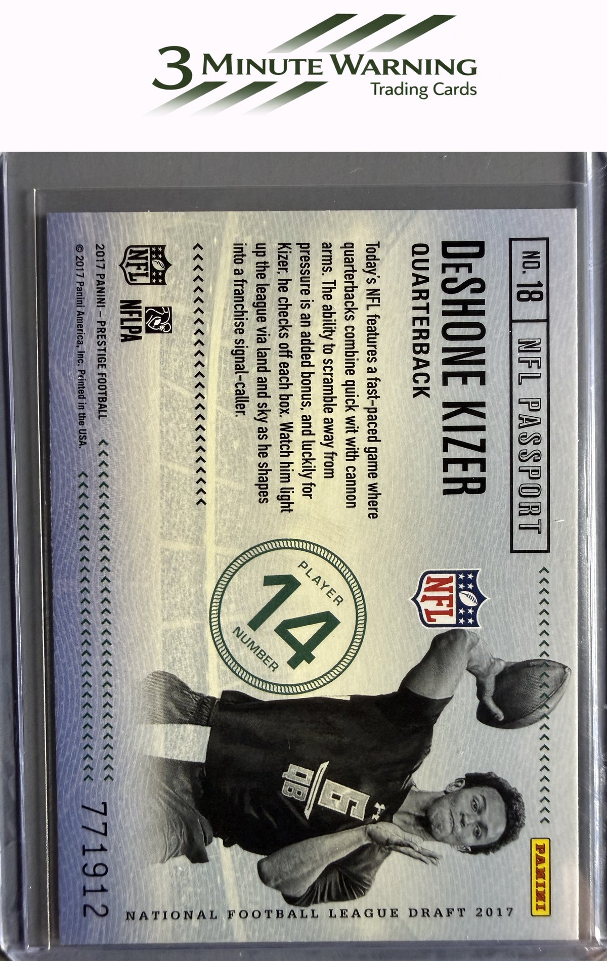 2017 Panini Prestige #18 DeShone Kizer NFL Passport