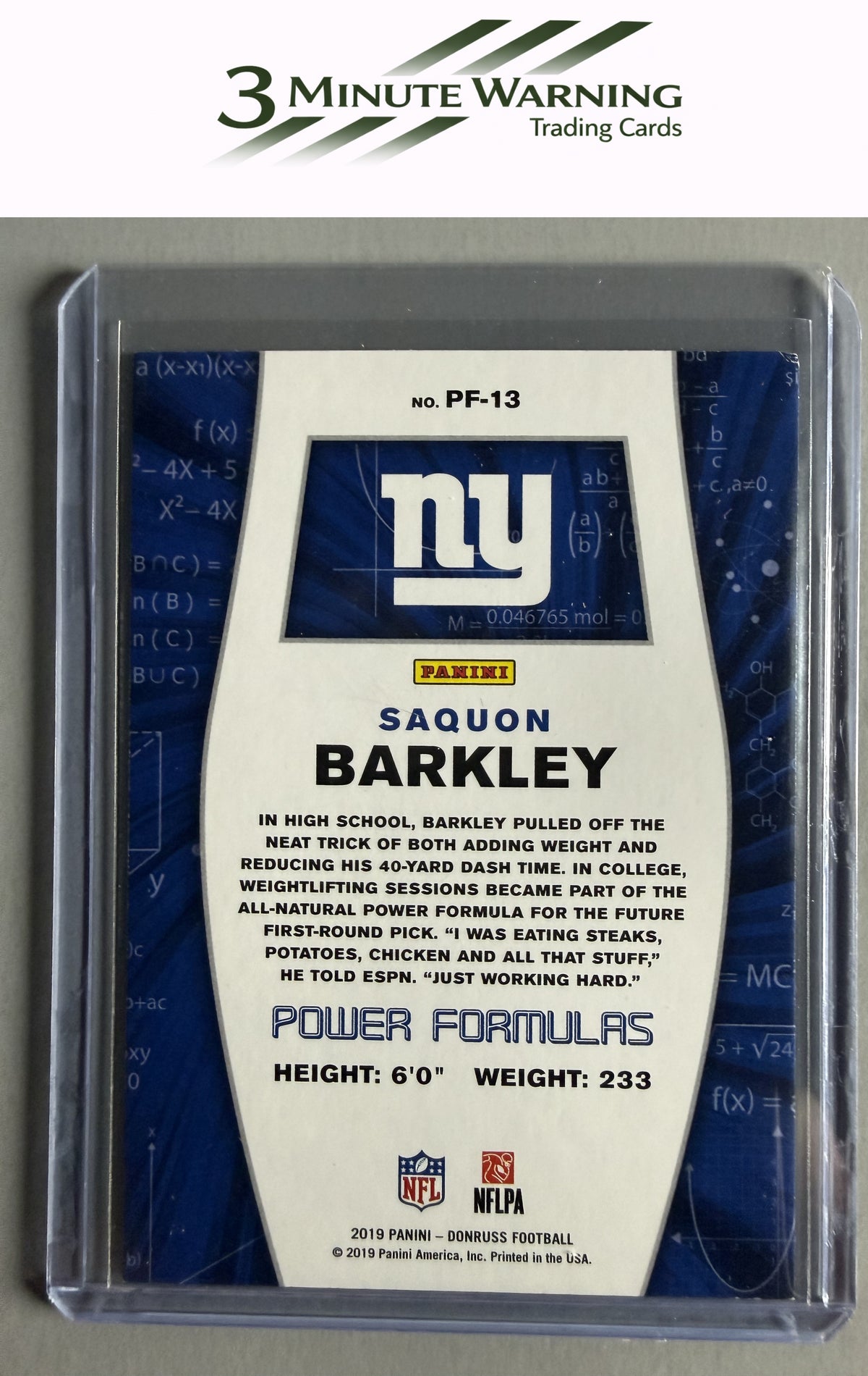 2019 Donruss Optic #PF-9 Saquon Barkley Power Formulas