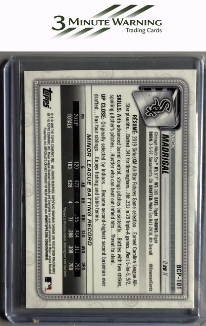 2020 Bowman #BCP-101 Nick Madrigal Chrome Prospects Mojo Refractor