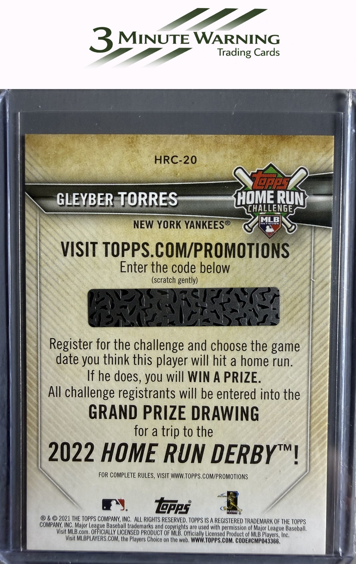 2021 Topps #HRC-20 Gleyber Torres Home Run Challenge (Series One)