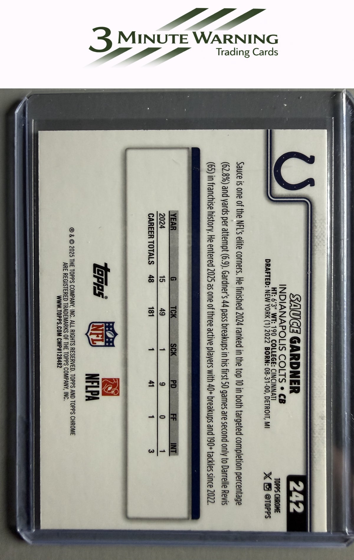 2025 Topps Chrome #242 Sauce Gardner Lightboard Logo
