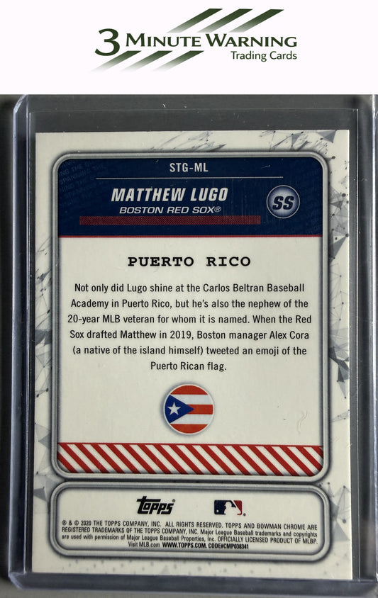 2020 Bowman #STG-ML Matthew Lugo Chrome Spanning the Globe