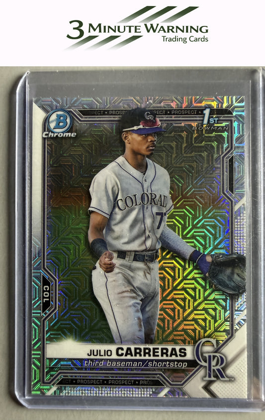 2021 Bowman Chrome #BCP-161 Julio Carreras Prospects Mojo Refractor
