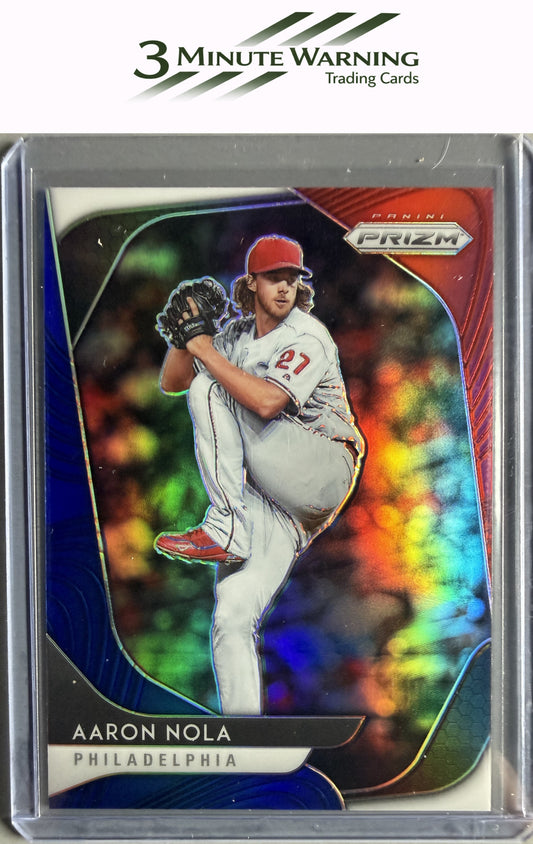 2020 Panini Prizm #55 Aaron Nola Red, White and Blue Prizm