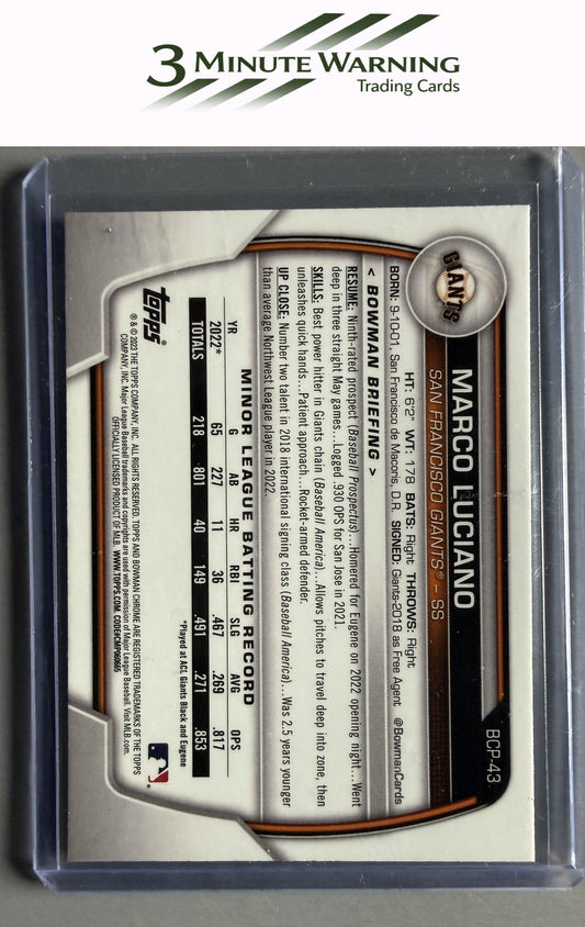 2023 Bowman #BCP-43 Marco Luciano Chrome Prospects