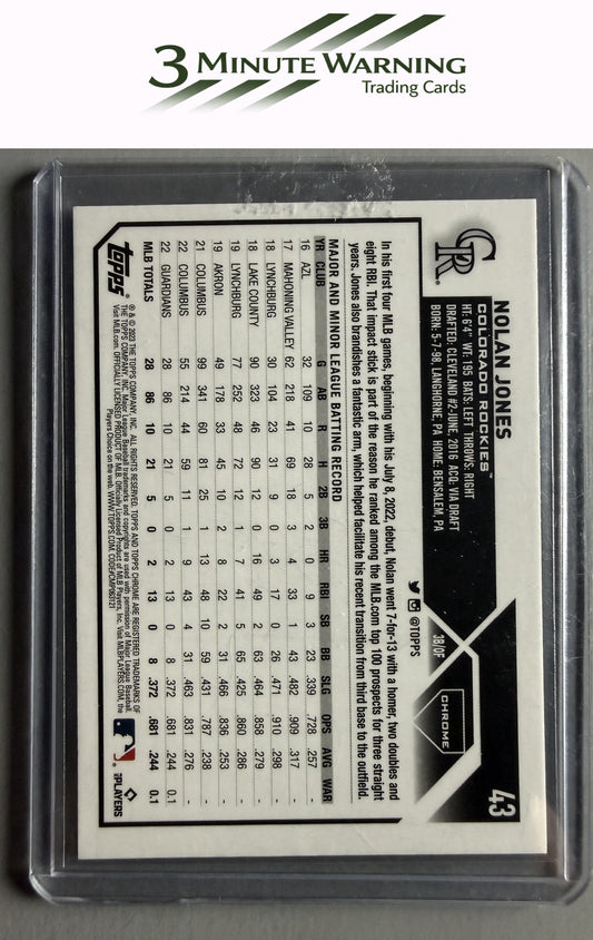 2023 Topps Chrome #43 Nolan Jones Sepia Refractor