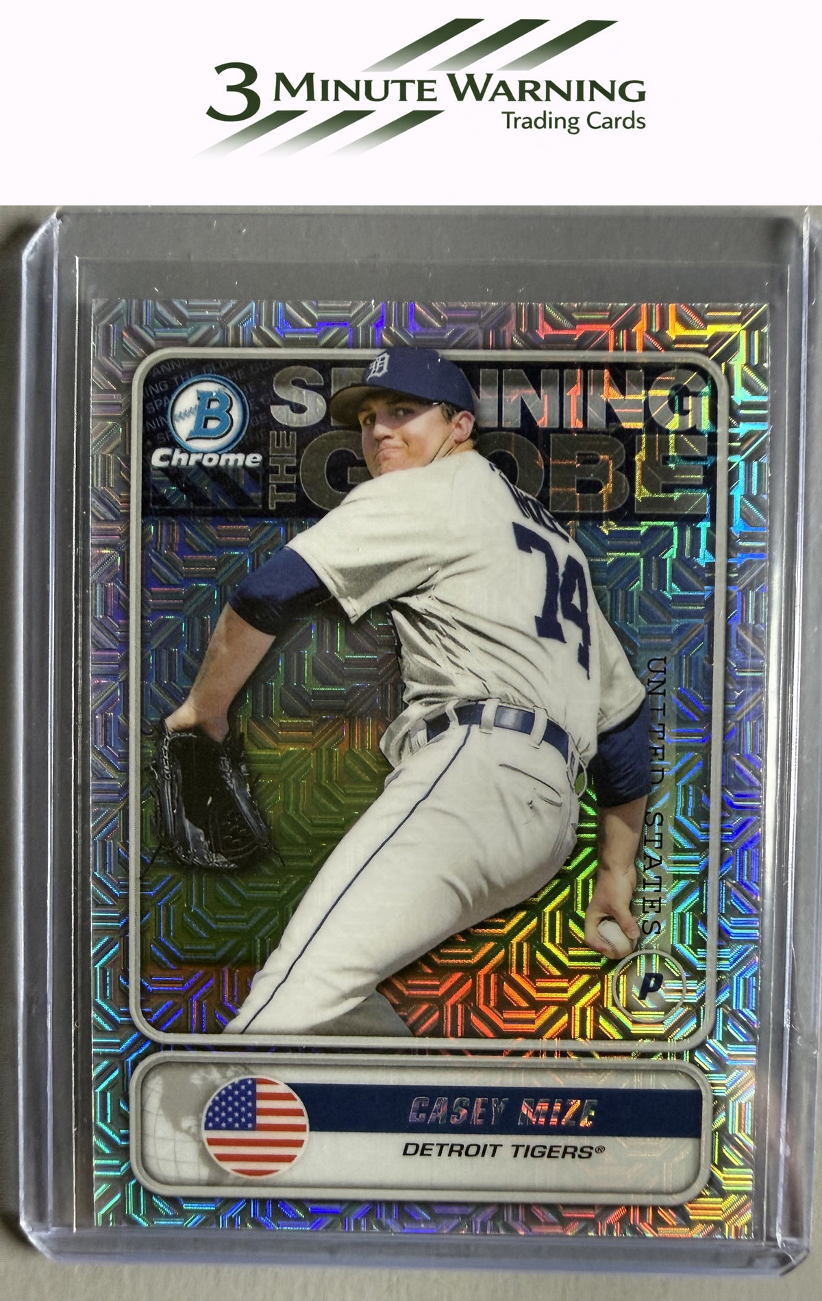 2020 Bowman #STG-CM Casey Mize Chrome Spanning the Globe Mojo Refractor