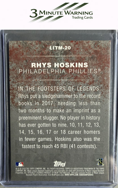 2018 Topps #LITM-20 Rhys Hoskins Legends in the Making Blue (Series 2)