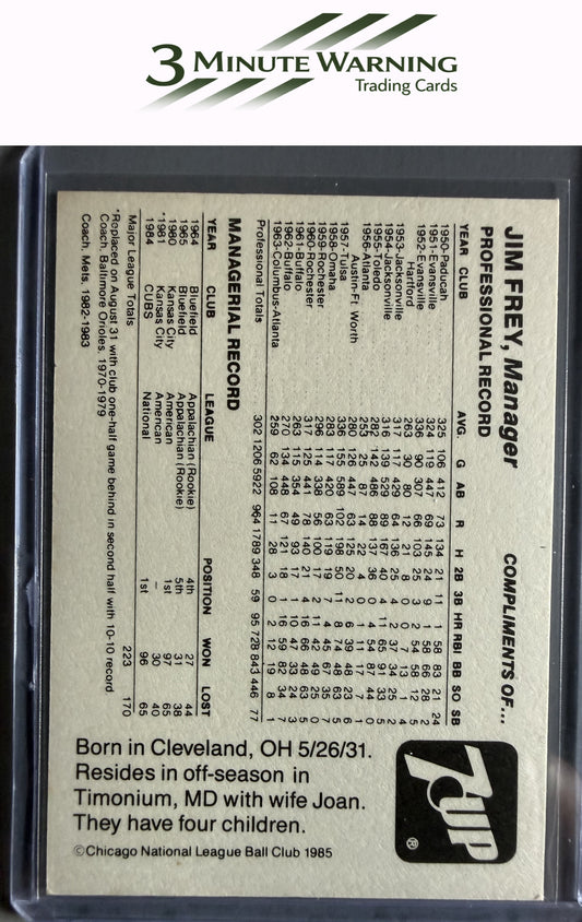 1985 7-Up Chicago Cubs SGA #NNO Jim Frey